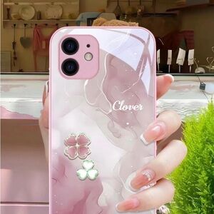 Love Clover Pink and White Phone Case